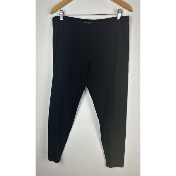 Eileen Fisher System Stretch Crepe Slim Fit Ankle Pants Pull On Black Size XL - Picture 2 of 11